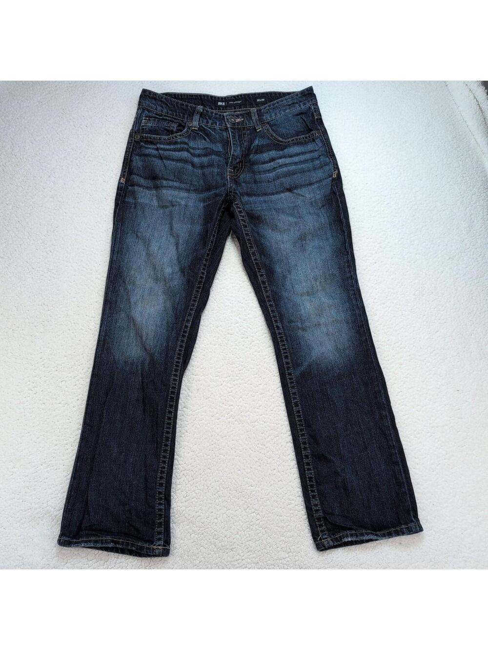 BKE Jake Straight Jeans Mens 30x30 Straight Distressed Pocket Blue